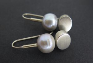 Grey pearl oval drops