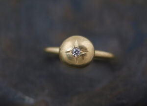 Gold petite diamond ring