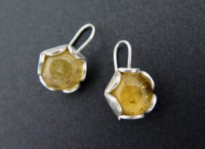 Citrine scallop earrings