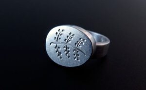 Olive branch signet ring