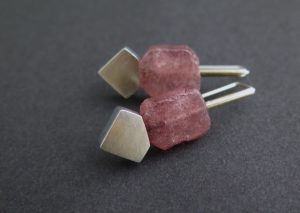 Strawberry quartz diamond drops