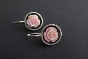 Coral dome earrinigs