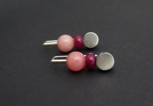 Cherry pink circle earings
