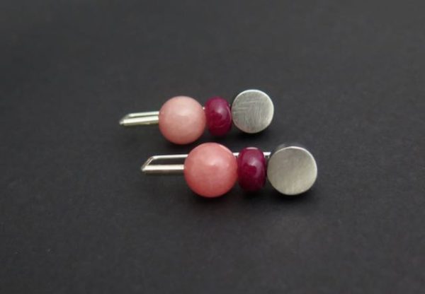 Cherry pink circle earings