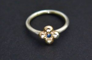 Sapphire clover ring
