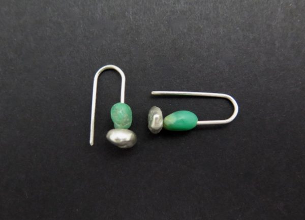 Mini chrysoprase blob drops