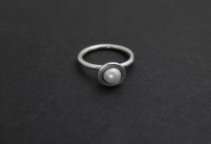 Mini pearl dome ring