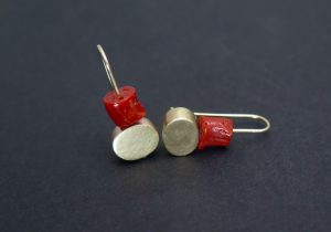 Red coral gold ovals